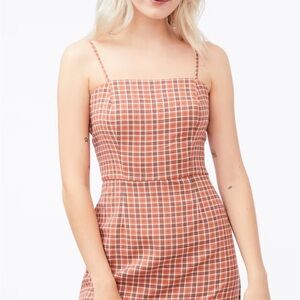 Aeropostale Rust Plaid Mini Dress | Size Small